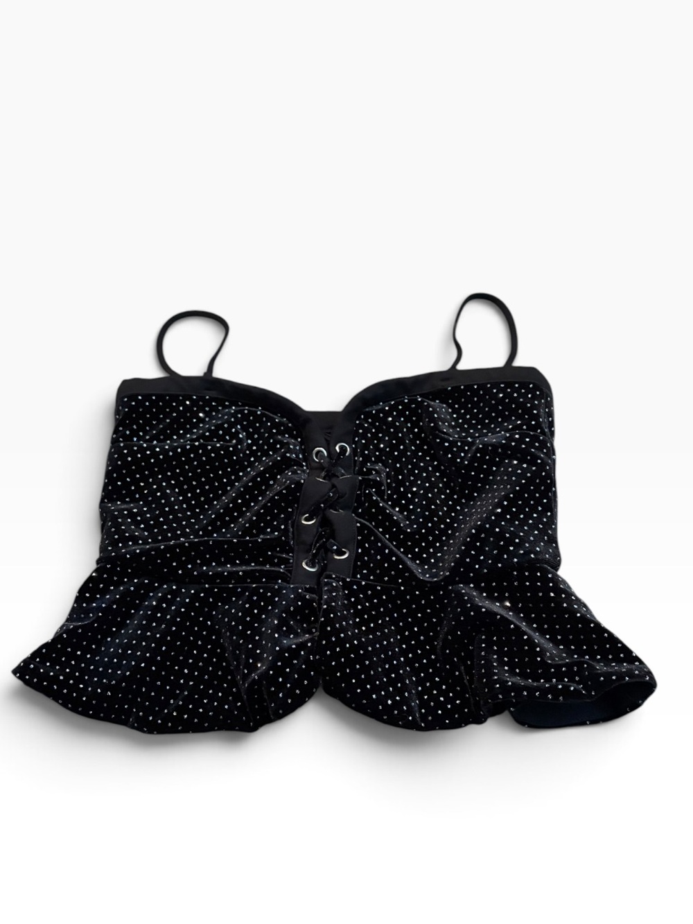 H:OURS velvety black crop top